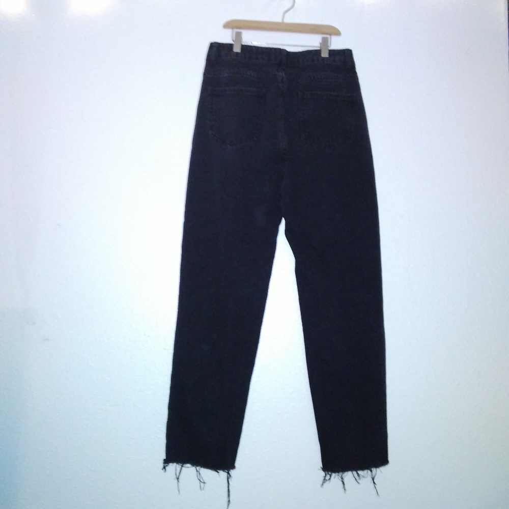 Shein High Waisted Distressed Black Jeans - Picture 2 of 12